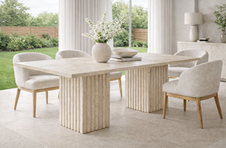 Table de séjour en travertin sur mesure